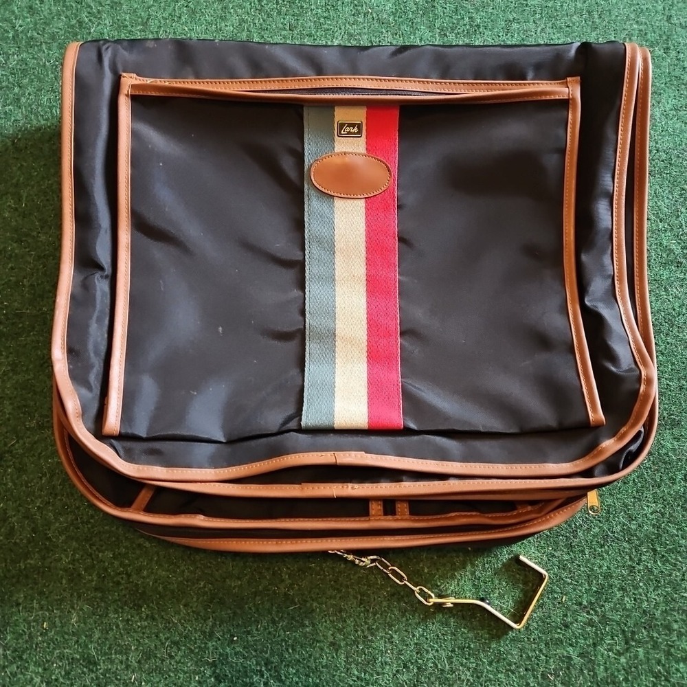 Vintage Lark‎ Travel Suit Luggage Garment Bag Black Brown Rare